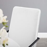 Upholstered fabric dining armchair in black white additional photo 4 of 8