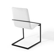 Upholstered fabric dining armchair in black white additional photo 5 of 8