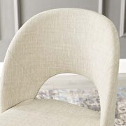 Upholstered fabric dining side chair in black beige additional photo 2 of 8