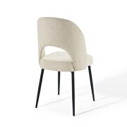 Upholstered fabric dining side chair in black beige additional photo 5 of 8