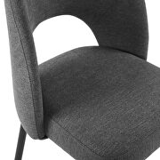 Upholstered fabric dining side chair in black charcoal additional photo 4 of 8