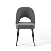 Upholstered fabric dining side chair in black charcoal by Modway additional picture 7