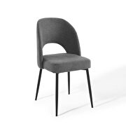 Upholstered fabric dining side chair in black charcoal by Modway additional picture 8