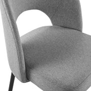 Upholstered fabric dining side chair in black light gray additional photo 4 of 8