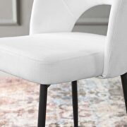 Upholstered fabric dining side chair in black white additional photo 2 of 8
