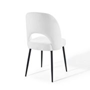 Upholstered fabric dining side chair in black white additional photo 5 of 8
