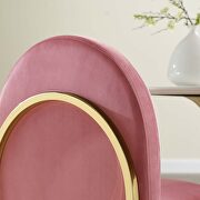 Channel tufted performance velvet dining side chair in gold dusty rose by Modway additional picture 3