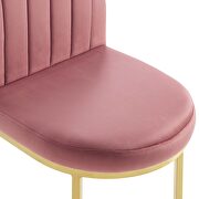 Channel tufted performance velvet dining side chair in gold dusty rose by Modway additional picture 4