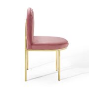 Channel tufted performance velvet dining side chair in gold dusty rose by Modway additional picture 7
