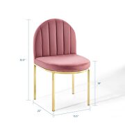 Channel tufted performance velvet dining side chair in gold dusty rose by Modway additional picture 8