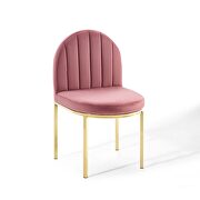 Channel tufted performance velvet dining side chair in gold dusty rose by Modway additional picture 9