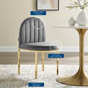 Channel tufted performance velvet dining side chair in gold gray additional photo 2 of 8