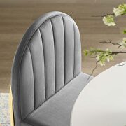 Channel tufted performance velvet dining side chair in gold gray additional photo 3 of 8