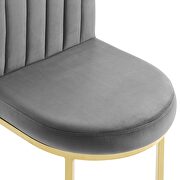 Channel tufted performance velvet dining side chair in gold gray additional photo 4 of 8