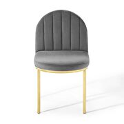 Channel tufted performance velvet dining side chair in gold gray additional photo 5 of 8