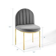 Channel tufted performance velvet dining side chair in gold gray by Modway additional picture 7