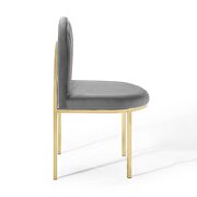 Channel tufted performance velvet dining side chair in gold gray by Modway additional picture 8