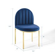 Channel tufted performance velvet dining side chair in gold navy by Modway additional picture 7