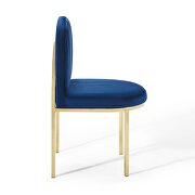 Channel tufted performance velvet dining side chair in gold navy by Modway additional picture 8