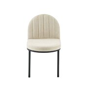 Channel tufted upholstered fabric dining side chair in black beige by Modway additional picture 6