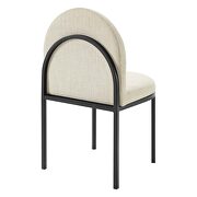 Channel tufted upholstered fabric dining side chair in black beige by Modway additional picture 7