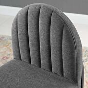 Channel tufted upholstered fabric dining side chair in black charcoal by Modway additional picture 3