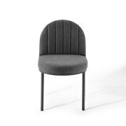 Channel tufted upholstered fabric dining side chair in black charcoal by Modway additional picture 6