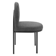 Channel tufted upholstered fabric dining side chair in black charcoal by Modway additional picture 8