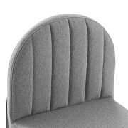 Channel tufted upholstered fabric dining side chair in black light gray additional photo 3 of 8