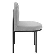 Channel tufted upholstered fabric dining side chair in black light gray by Modway additional picture 8