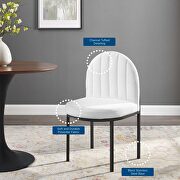 Channel tufted upholstered fabric dining side chair in black white by Modway additional picture 2