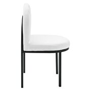 Channel tufted upholstered fabric dining side chair in black white by Modway additional picture 8