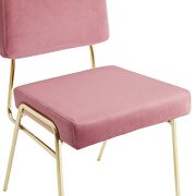 Performance velvet dining side chair in gold dusty rose additional photo 2 of 8