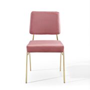Performance velvet dining side chair in gold dusty rose by Modway additional picture 3