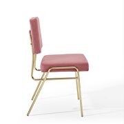 Performance velvet dining side chair in gold dusty rose additional photo 4 of 8