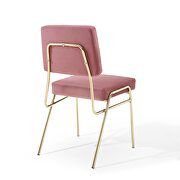 Performance velvet dining side chair in gold dusty rose additional photo 5 of 8