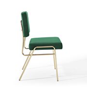 Performance velvet dining side chair in gold green additional photo 4 of 8