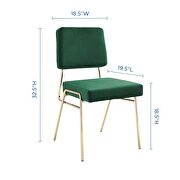 Performance velvet dining side chair in gold green by Modway additional picture 9