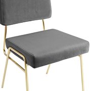 Performance velvet dining side chair in gold gray additional photo 2 of 8