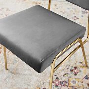 Performance velvet dining side chair in gold gray additional photo 3 of 8