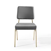 Performance velvet dining side chair in gold gray additional photo 4 of 8