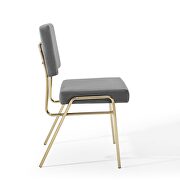 Performance velvet dining side chair in gold gray additional photo 5 of 8