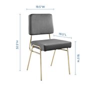 Performance velvet dining side chair in gold gray by Modway additional picture 9
