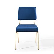 Performance velvet dining side chair in gold navy by Modway additional picture 2