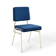 Performance velvet dining side chair in gold navy by Modway additional picture 5