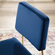 Performance velvet dining side chair in gold navy by Modway additional picture 6