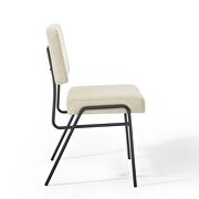 Upholstered fabric dining side chair in black beige additional photo 5 of 8