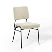 Upholstered fabric dining side chair in black beige by Modway additional picture 7