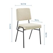 Upholstered fabric dining side chair in black beige by Modway additional picture 9