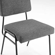 Upholstered fabric dining side chair in black charcoal additional photo 2 of 8